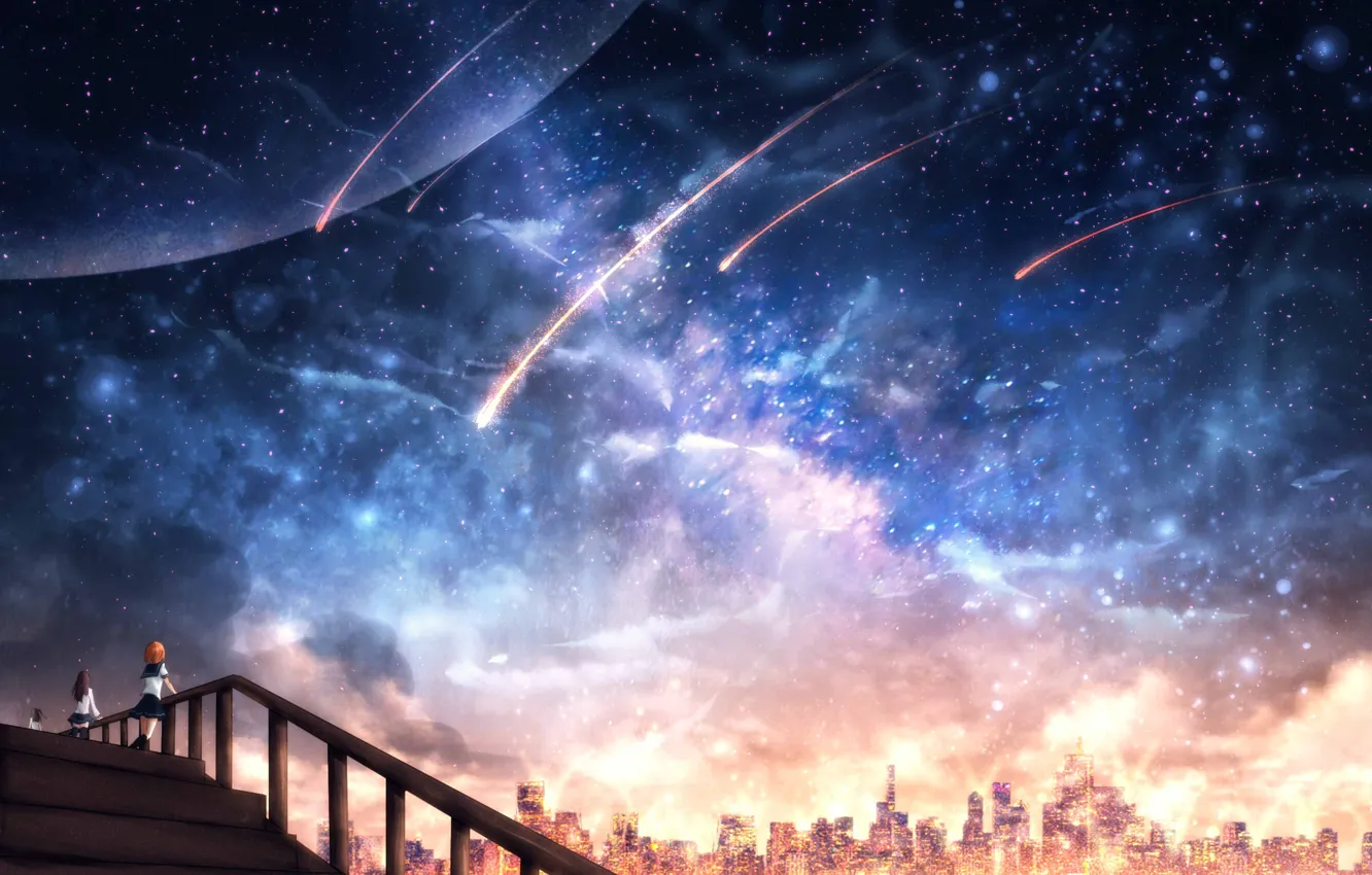 Photo wallpaper space, the city, fiction, schoolgirl, OR