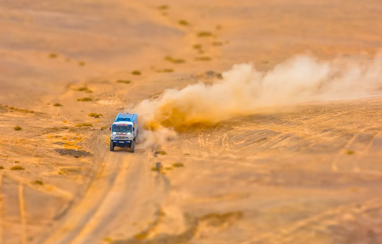 Photo wallpaper The sky, Sand, Nature, Sport, Speed, Truck, Race, Master