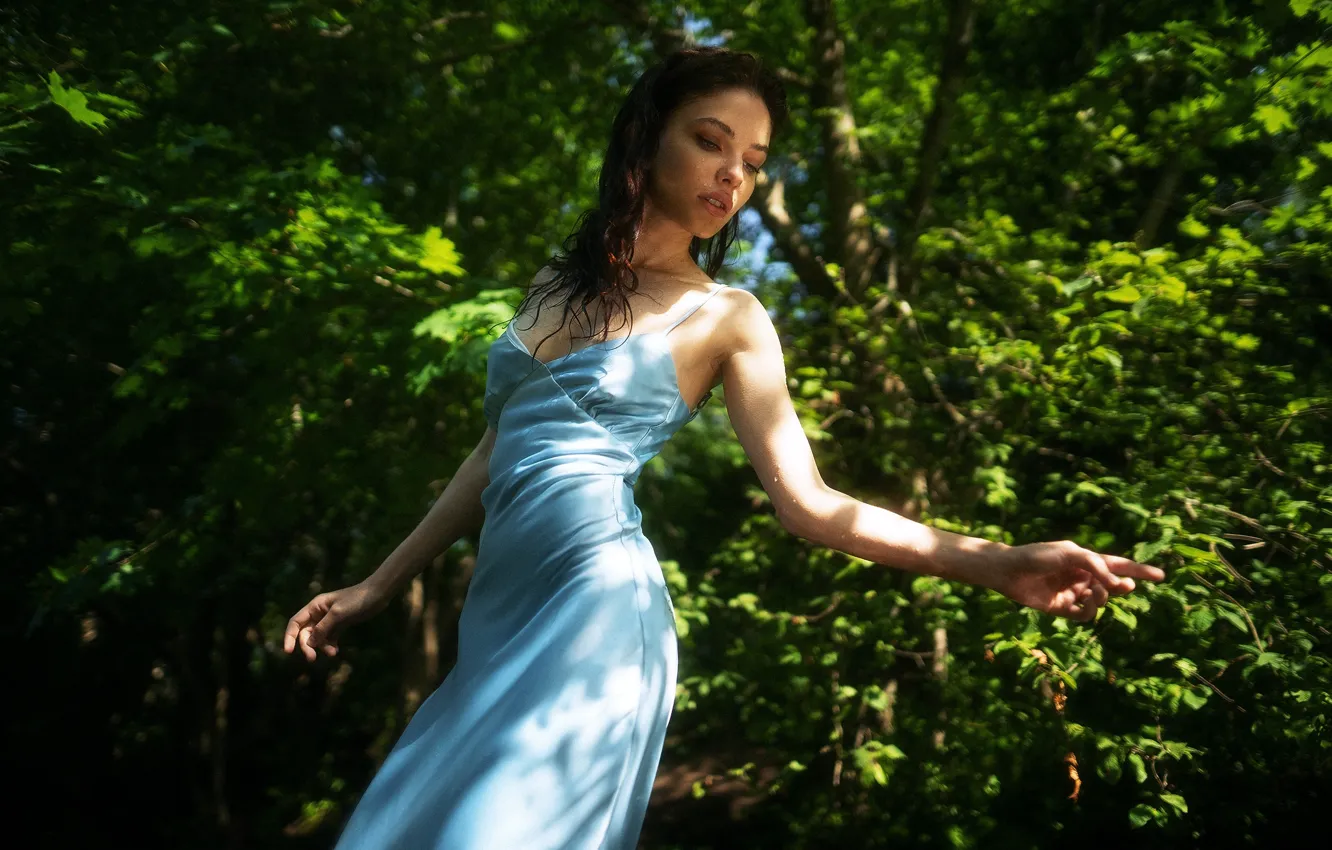 Photo wallpaper girl, pose, hands, dress, Dasha, Maxim Gontarev