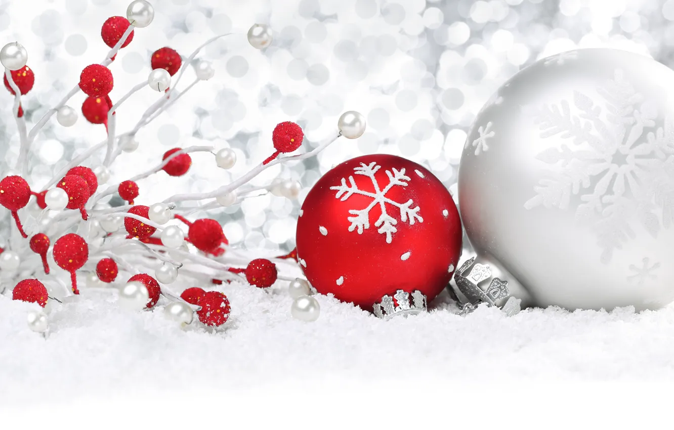 Photo wallpaper balls, decoration, holiday, new year, Christmas, Christmas, New Year