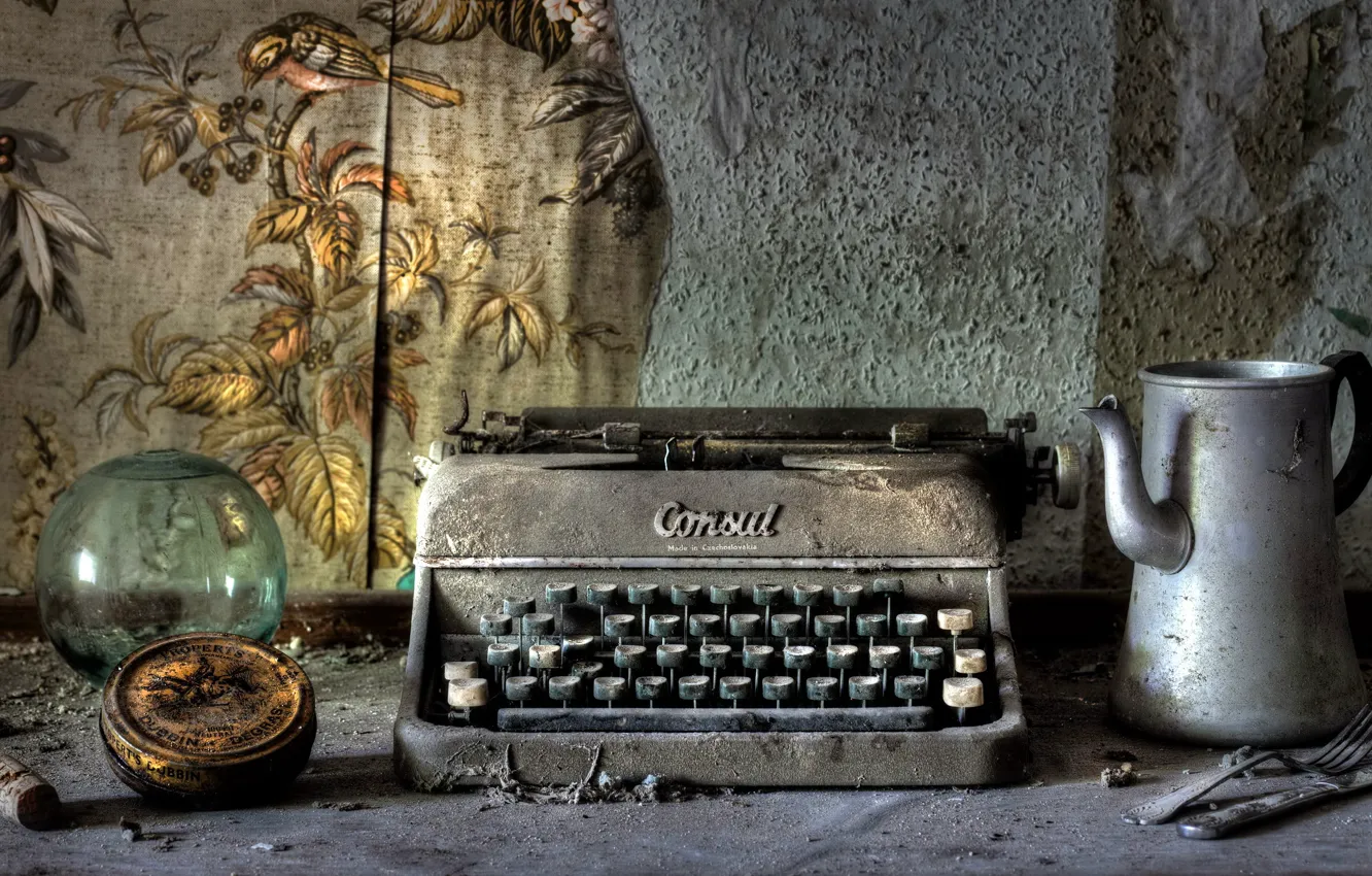 Photo wallpaper background, the darkness, typewriter