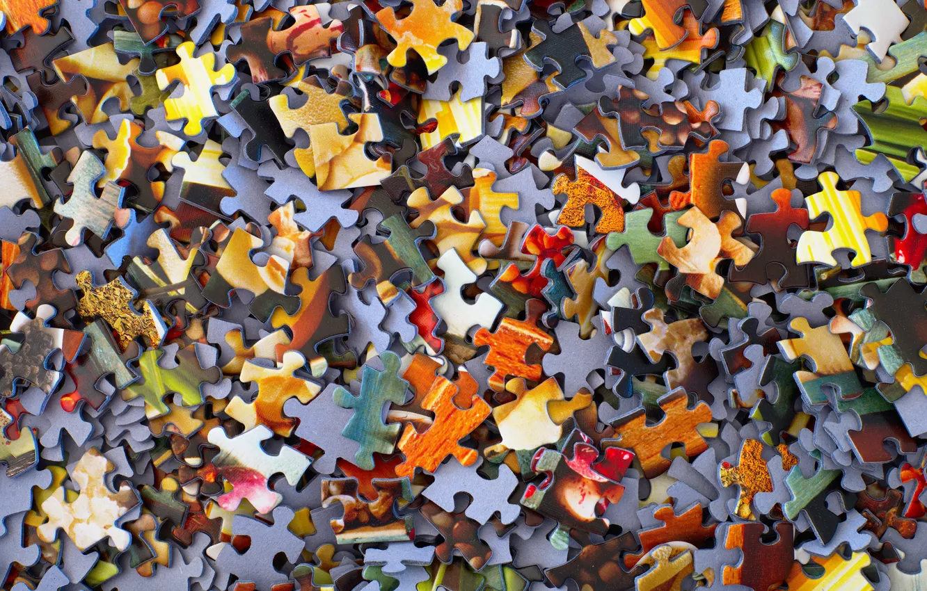 Photo wallpaper colors, puzzle, cardboard, pieces