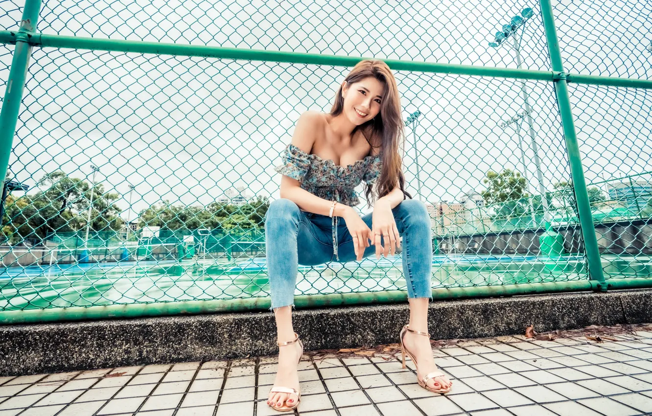 Photo wallpaper girl, pose, Asian