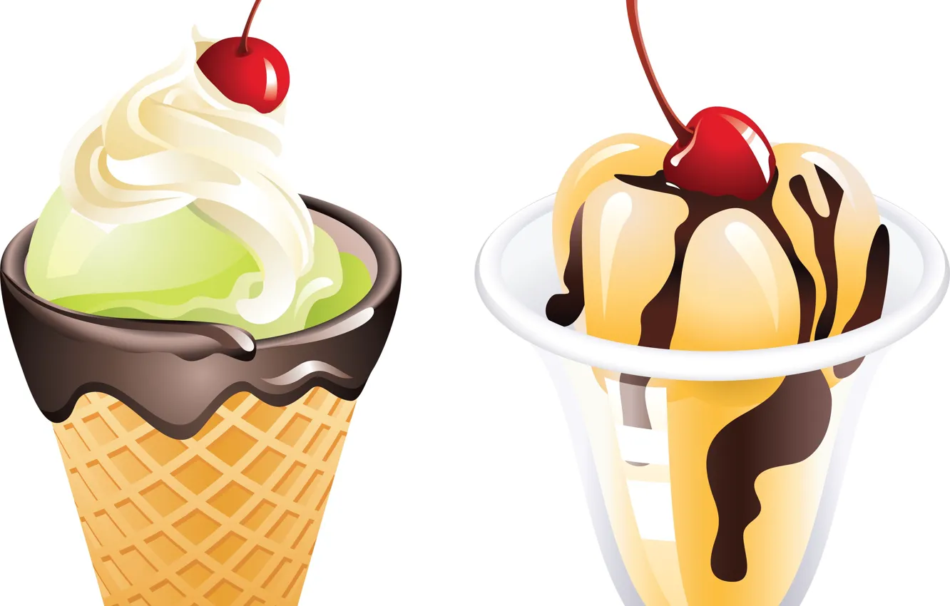 Photo wallpaper food, ice cream, dessert, vector graphics