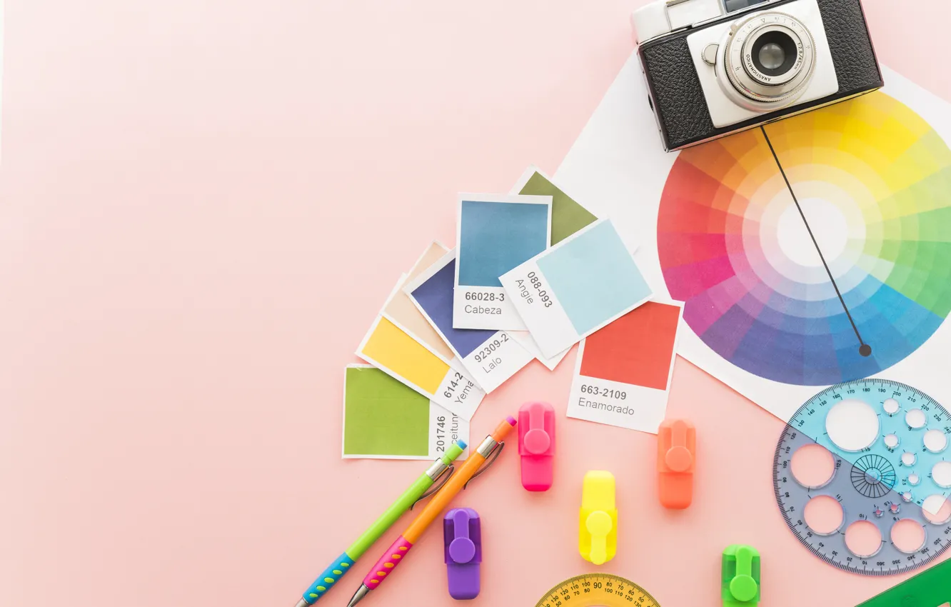 Photo wallpaper color, palette, handle, colorful, line, fotoapparat