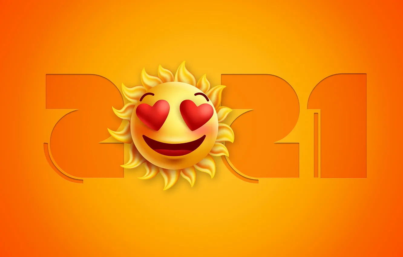 Photo wallpaper the sun, background, Christmas, smile, New year, 2021