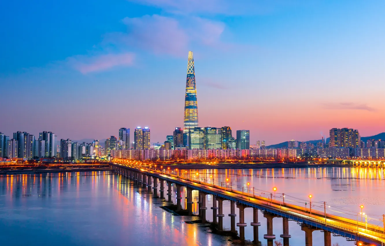 Photo wallpaper river, scene, reflection, Seoul, Popular, seoul korea, seoul city