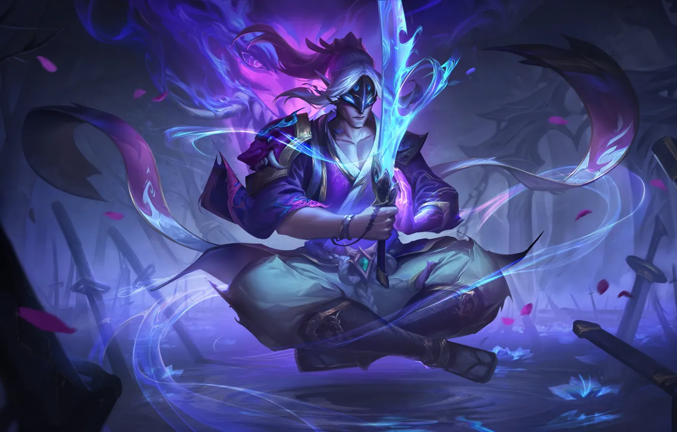Photo wallpaper art, League of Legends, LoL, skin, Master Yi, 2022, Spirit blossom
