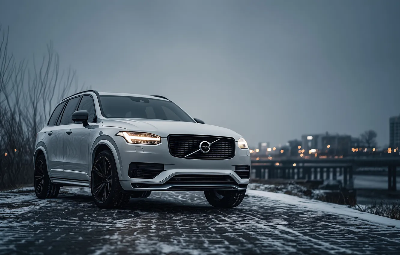 Photo wallpaper Volvo, blue, winter