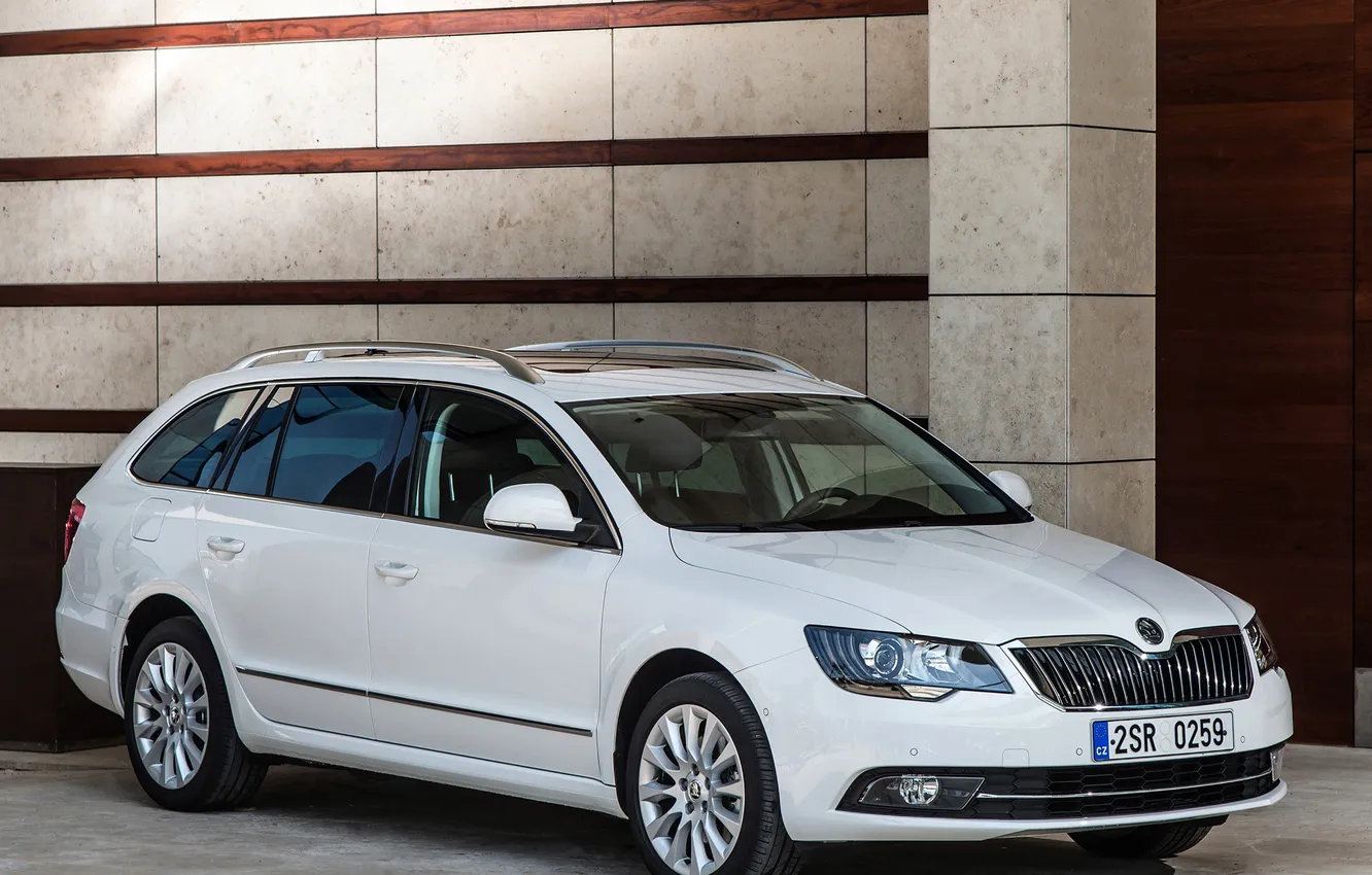 Photo wallpaper white, Skoda, Skoda, universal, Combi, Superb
