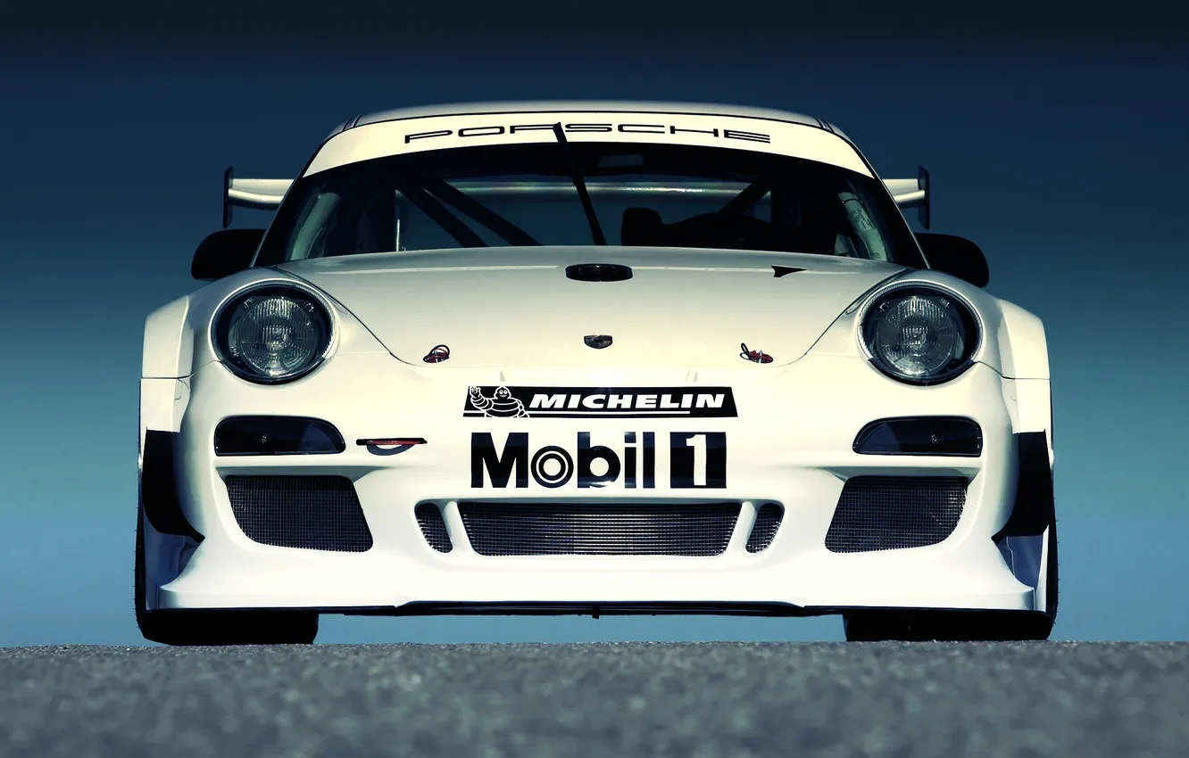 Photo wallpaper white, 911, Porsche, Porsche, front view, GT3