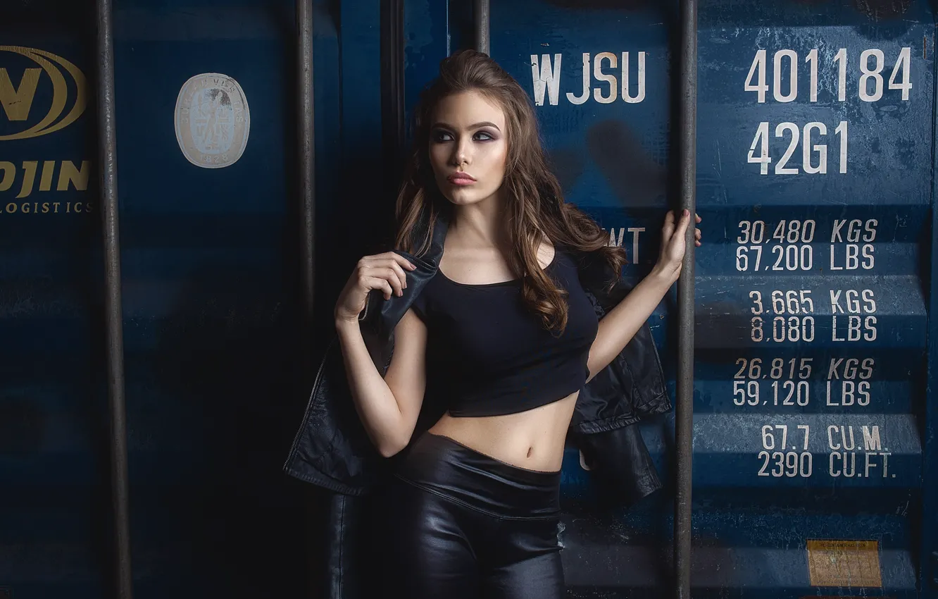 Photo wallpaper blue, model, pretty, pose, letters, Galaev Eugene