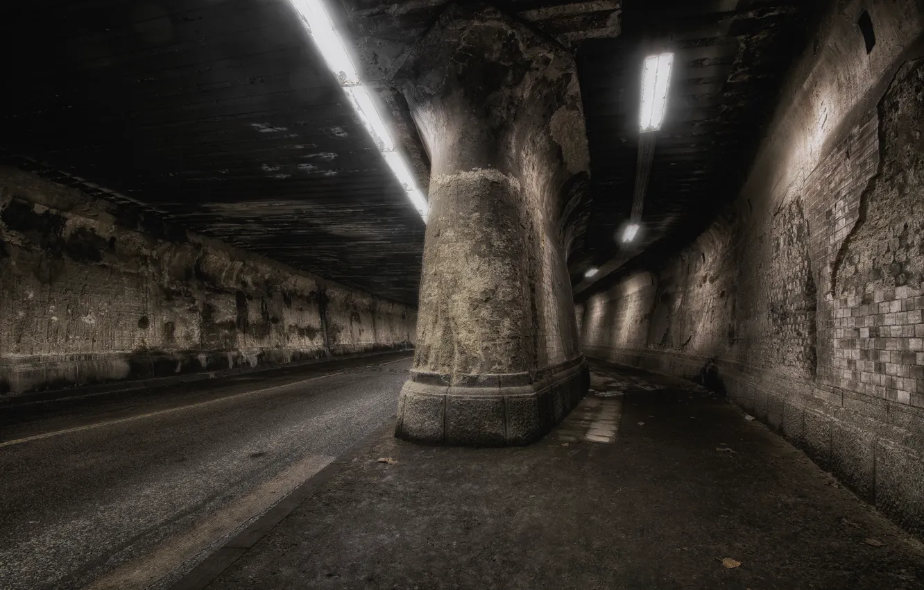Photo wallpaper the city, street, the tunnel