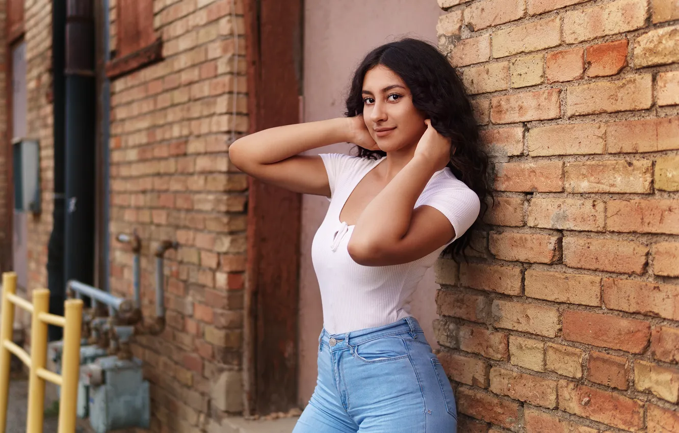 Photo wallpaper look, girl, pose, hair, Jenni