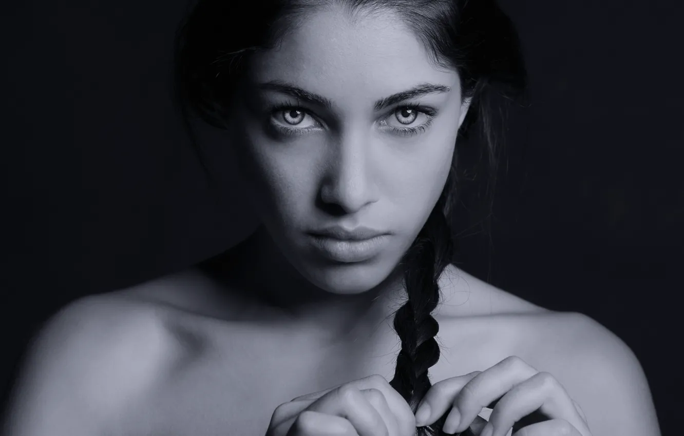 Photo wallpaper look, portrait, braid