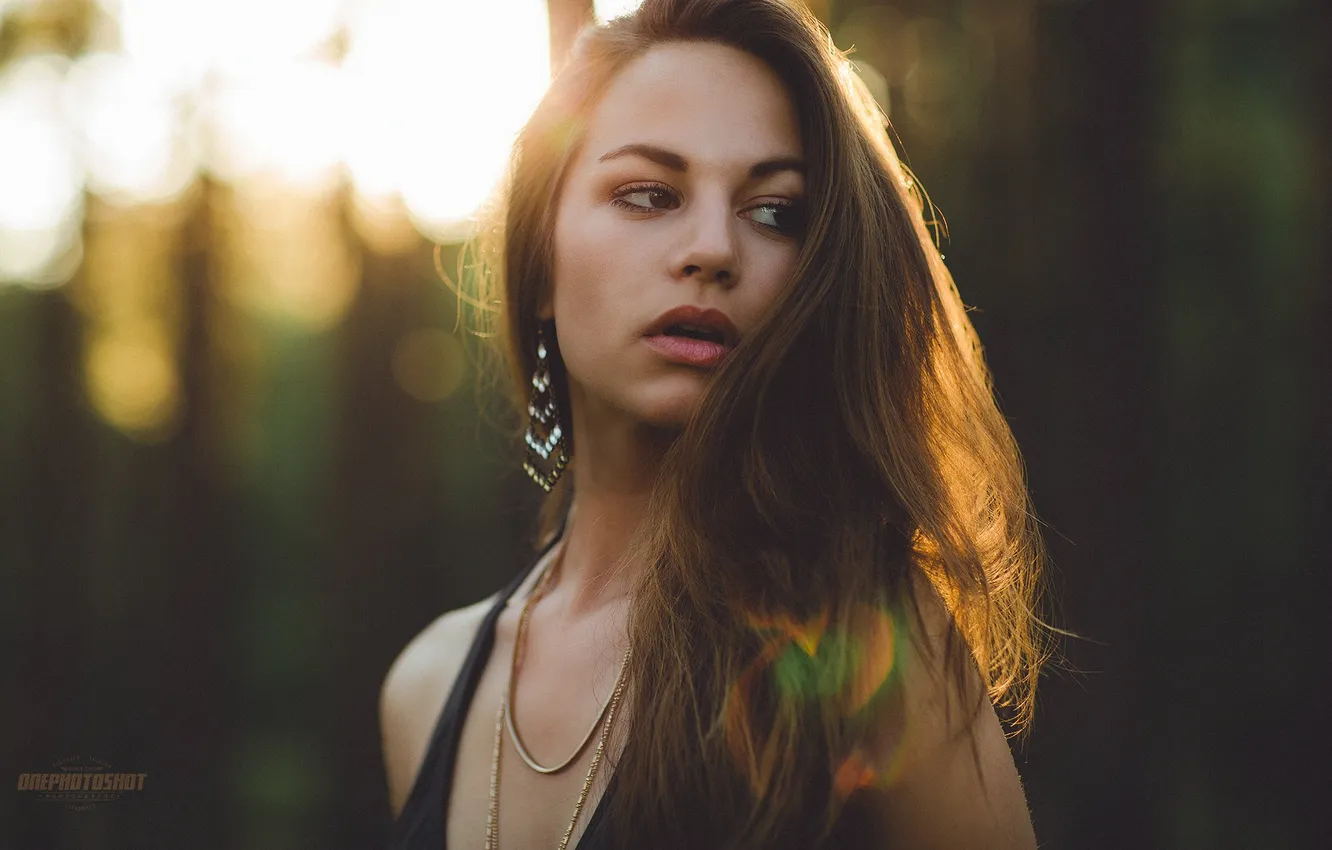 Photo wallpaper girl, face, hair