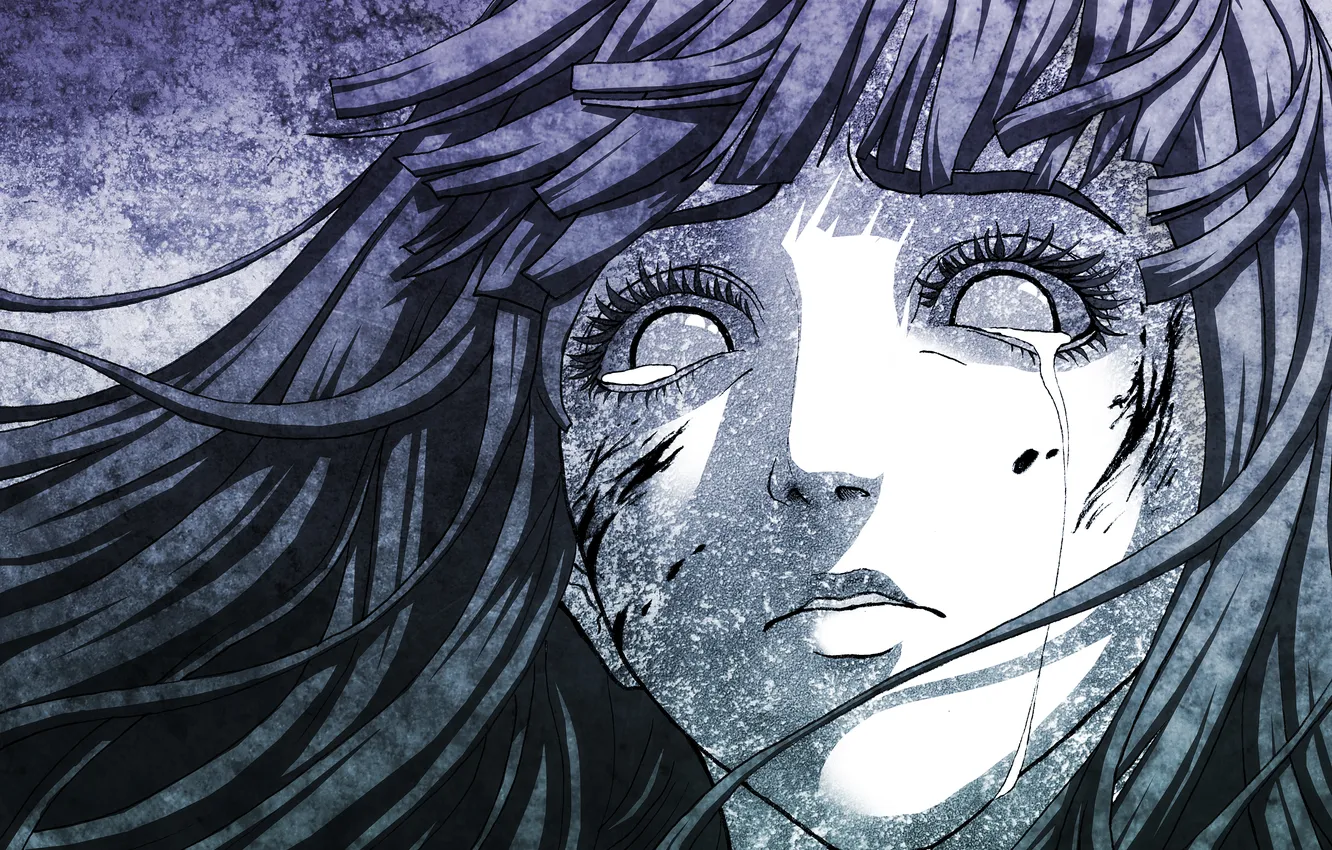 Photo wallpaper girl, close-up, tears, Naruto, long hair, open mouth, high resolution, bangs