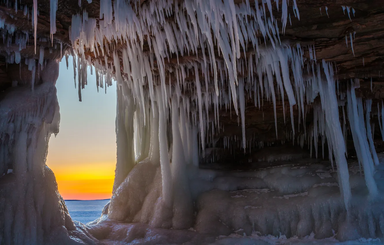 Photo wallpaper ice, dawn, Warm Inhalation