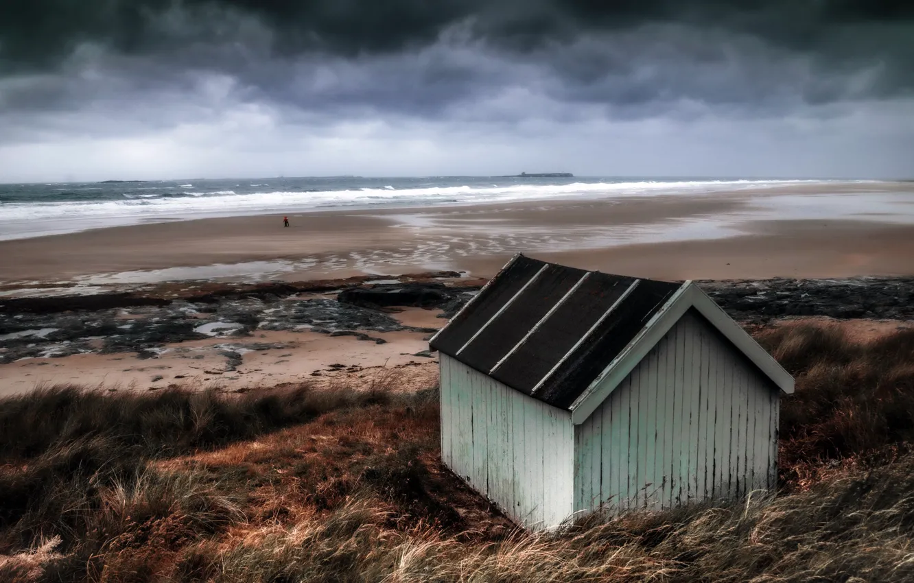 Photo wallpaper sea, wave, shore, home