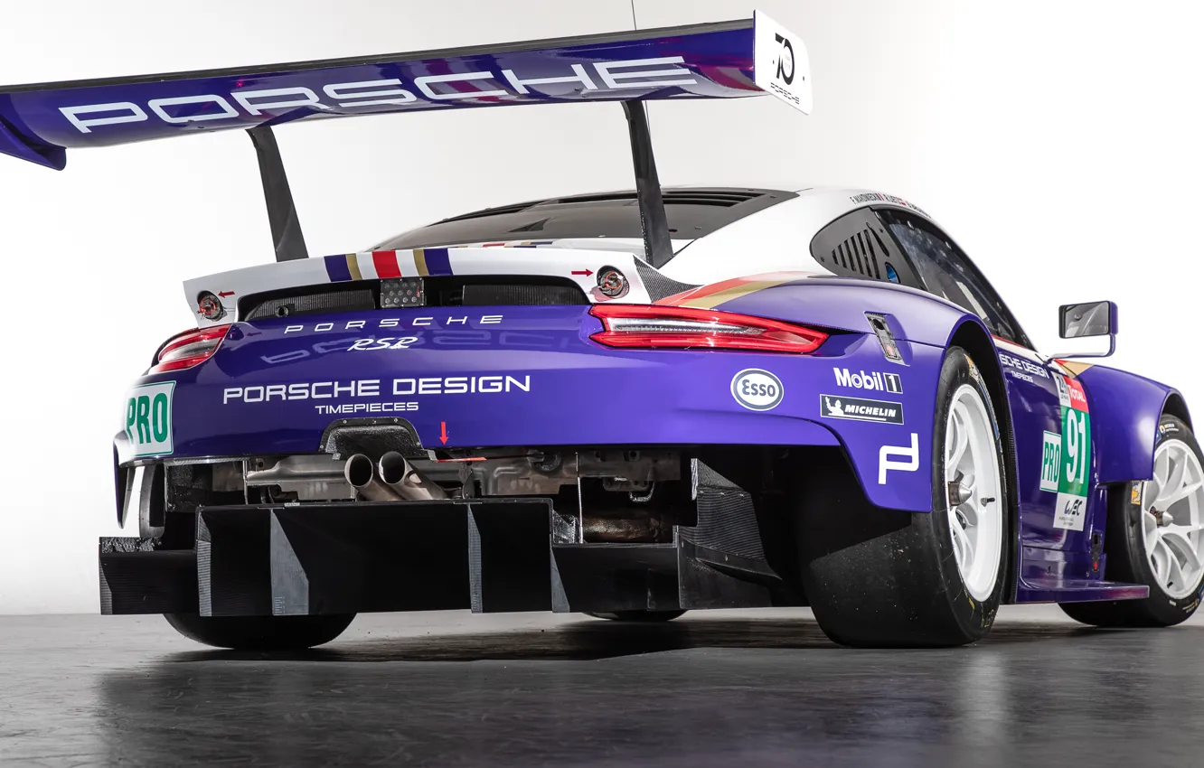 Photo wallpaper 911, Porsche, racing car, rear view, RSR, 2018