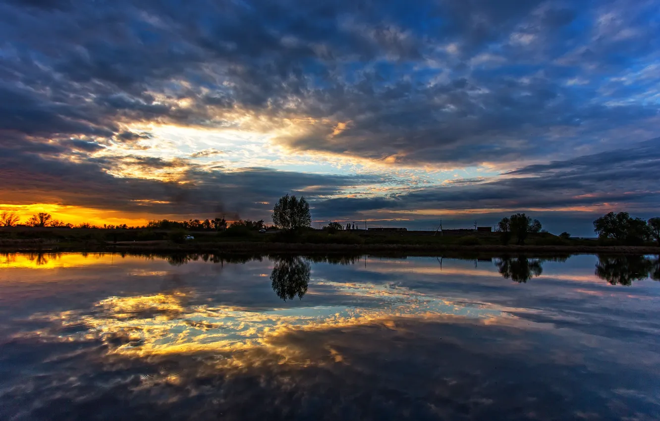 Photo wallpaper the sky, river, the evening, Sahaidak Paul
