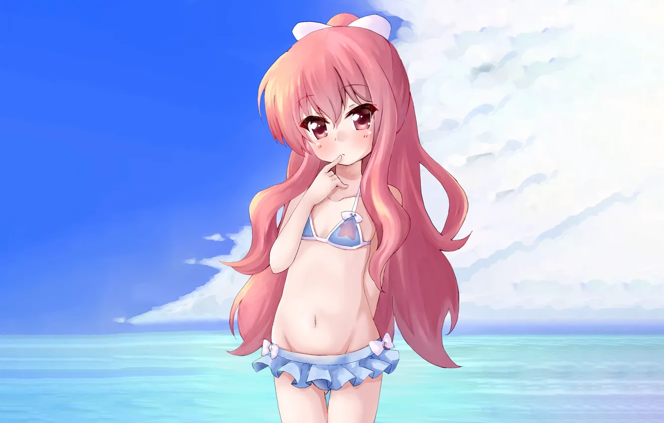 Photo wallpaper girl, anime, beautiful, pretty, bikini, attractive, handsome, Zero no Tsukaima