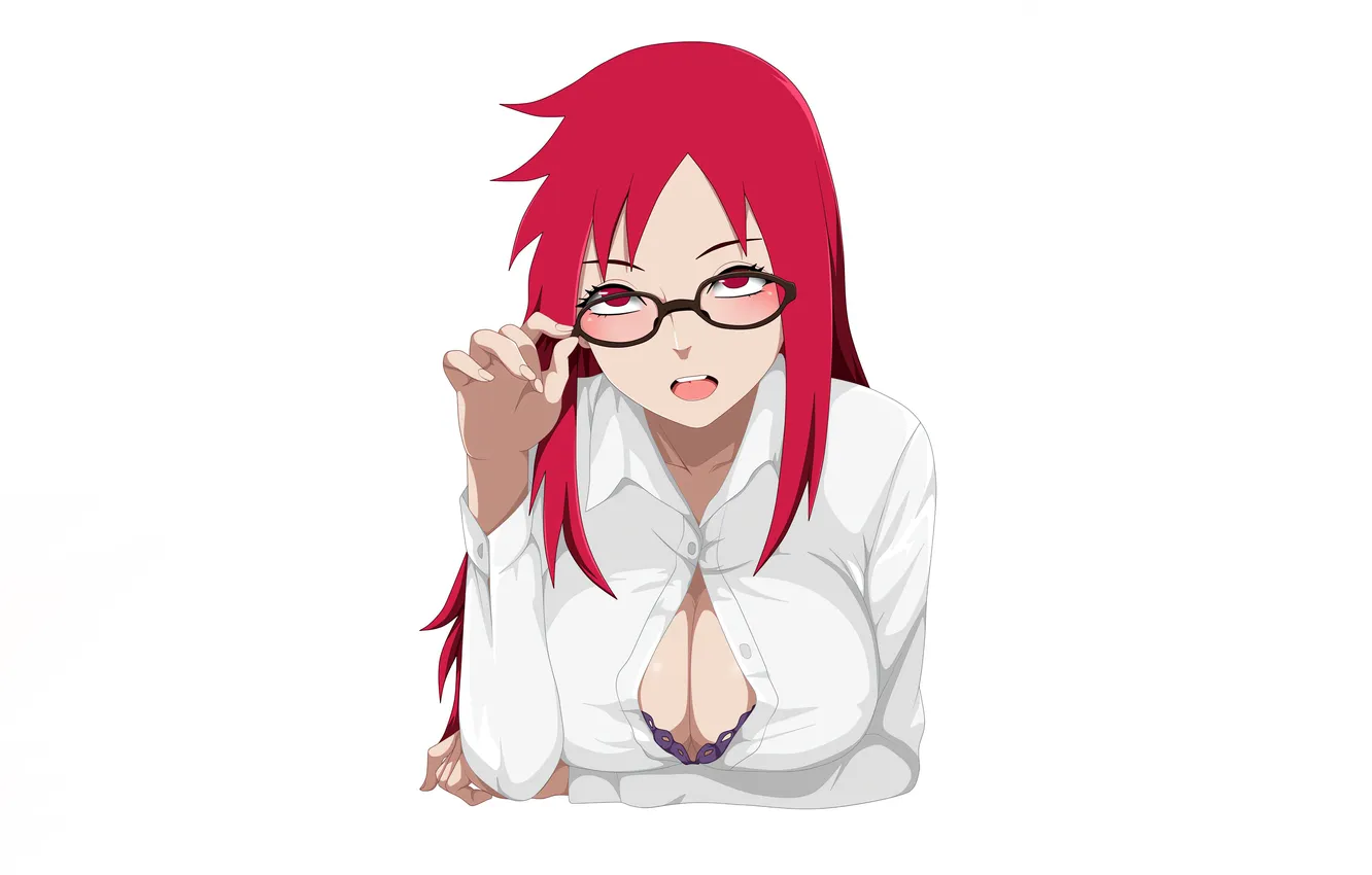 Photo wallpaper girl, sexy, lingerie, bra, cleavage, Naruto, pink hair, long hair