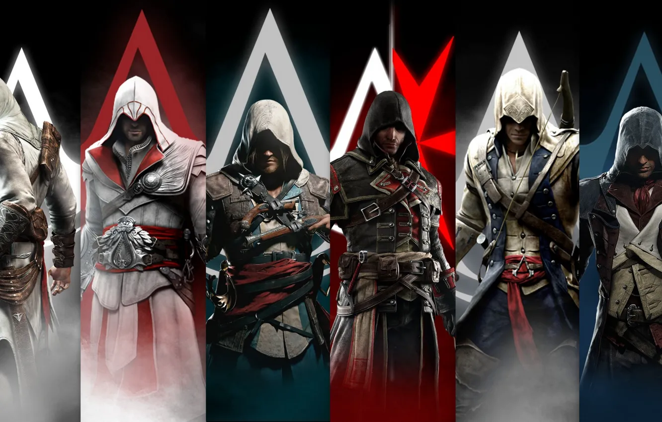 Photo wallpaper Assassin's Creed, Connor Kenway, Edward Kenway, Ezio Auditore, Arno Dorian, Shay Patrick Cormac, Altair Ibn …