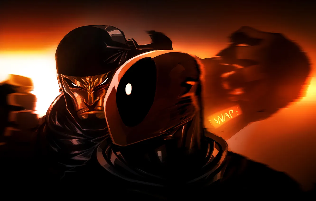 Photo wallpaper head, mask, art, Deadpool, Marvel Comics