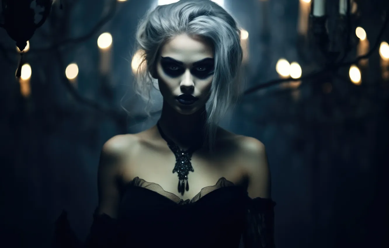 Photo wallpaper look, creepy, female