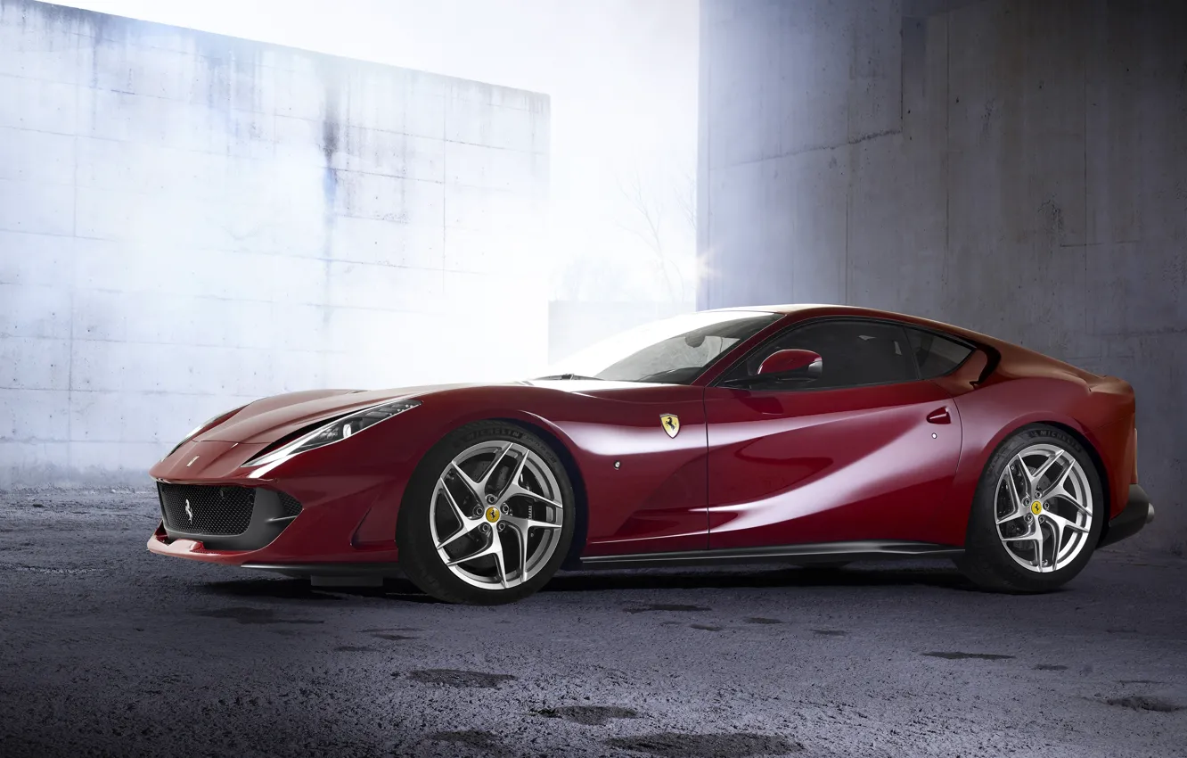 Photo wallpaper Ferrari, side view, 2018, Superfast, 812