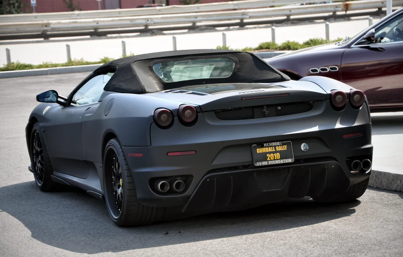 Photo wallpaper black, F430, Ferrari, Matte