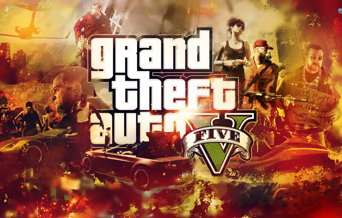 Photo wallpaper game, Rockstar, gta 5, antology