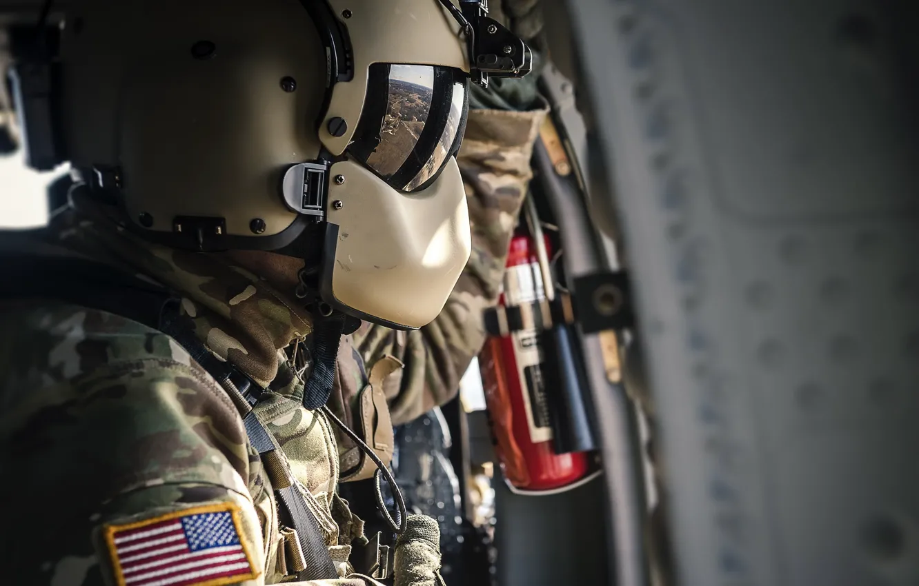 Photo wallpaper weapons, army, soldiers, Sikorsky UH-60 Black Hawk helicopter