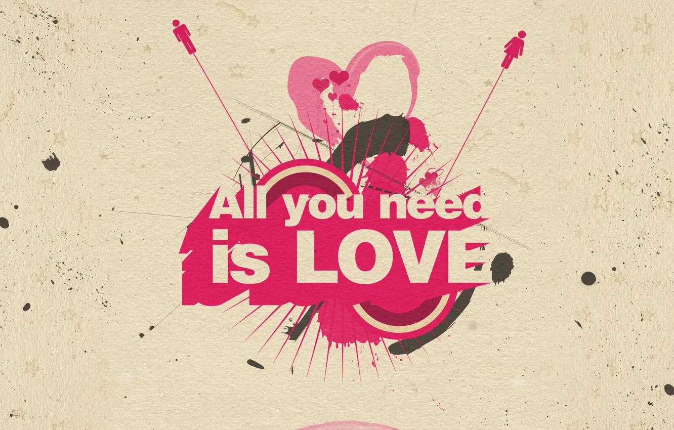 Photo wallpaper background, romance, figure, All you need is love