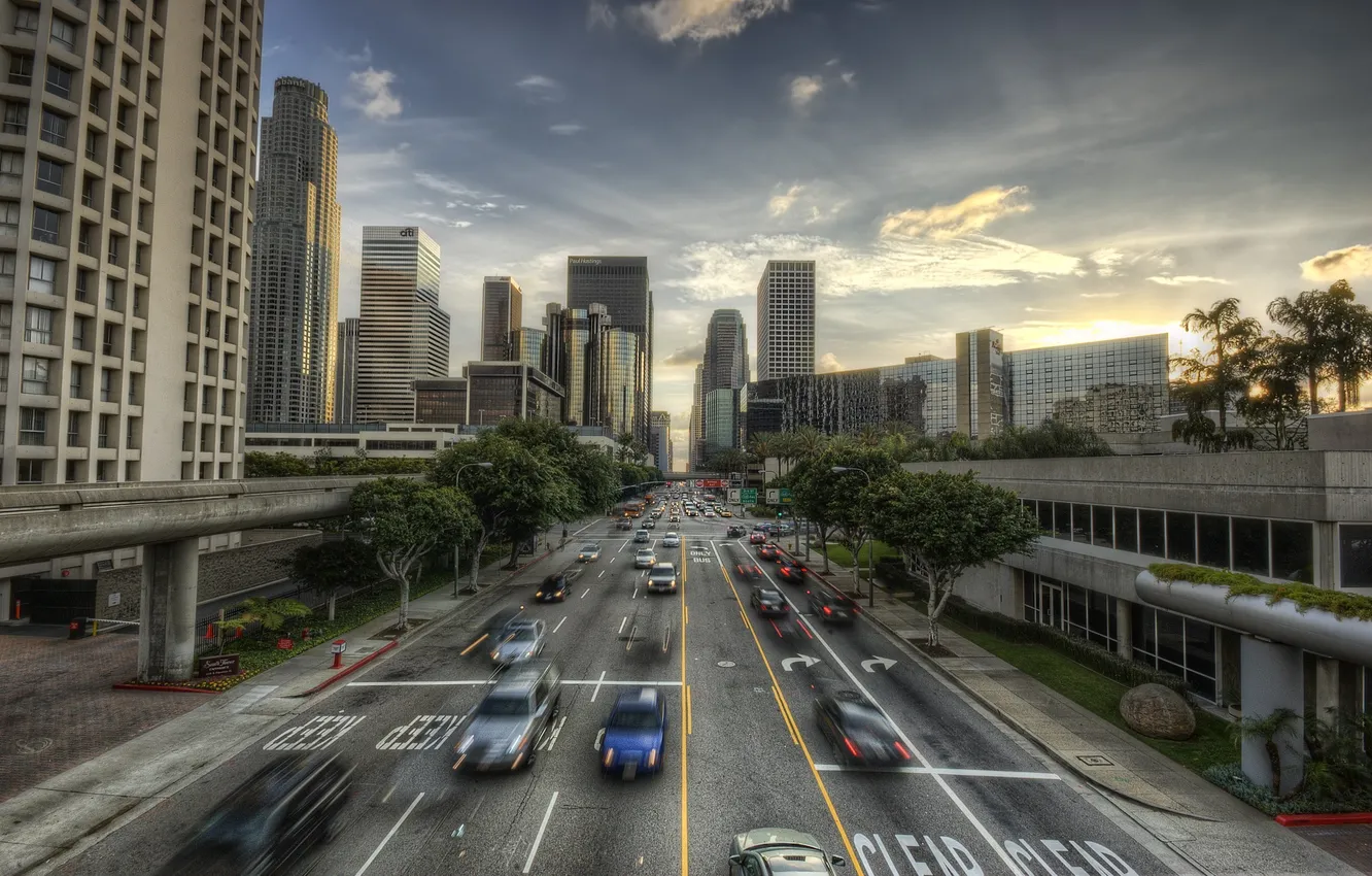 Photo wallpaper CA, USA, Los Angeles, Los Angeles, California, Downtown, buildings