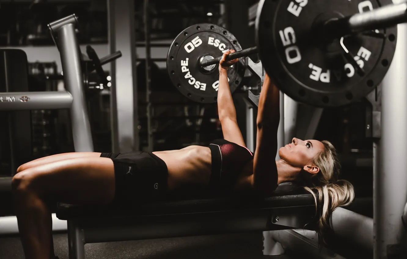 Photo wallpaper girl, rod, training