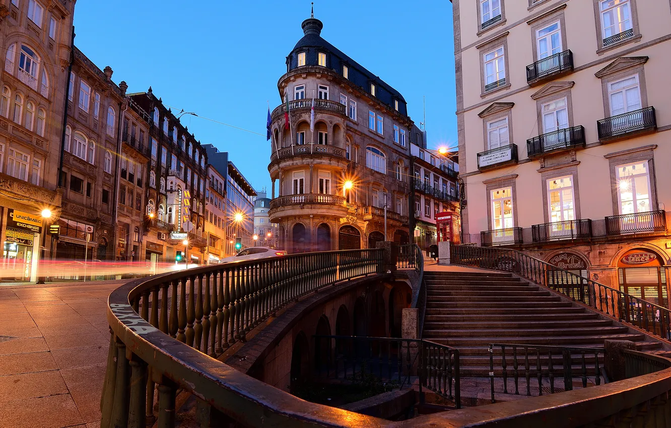 Photo wallpaper building, port, ladder, Portugal