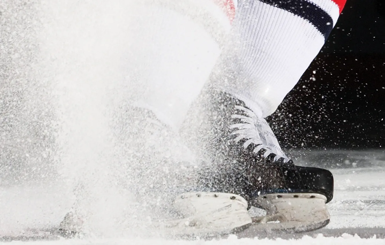 Photo wallpaper ice, squirt, sport, hockey, skates