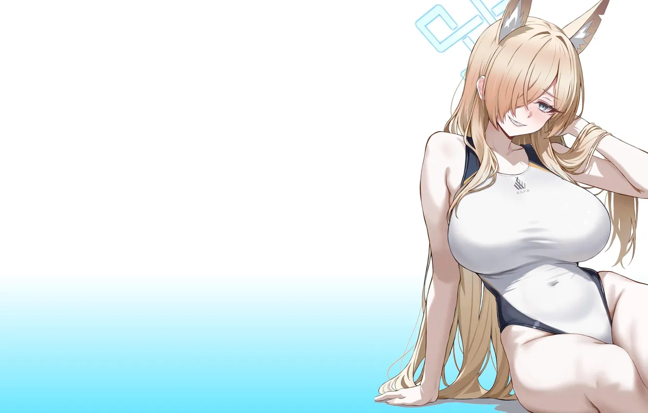 Photo wallpaper girl, hot, sexy, wet, boobs, anime, pretty, blonde