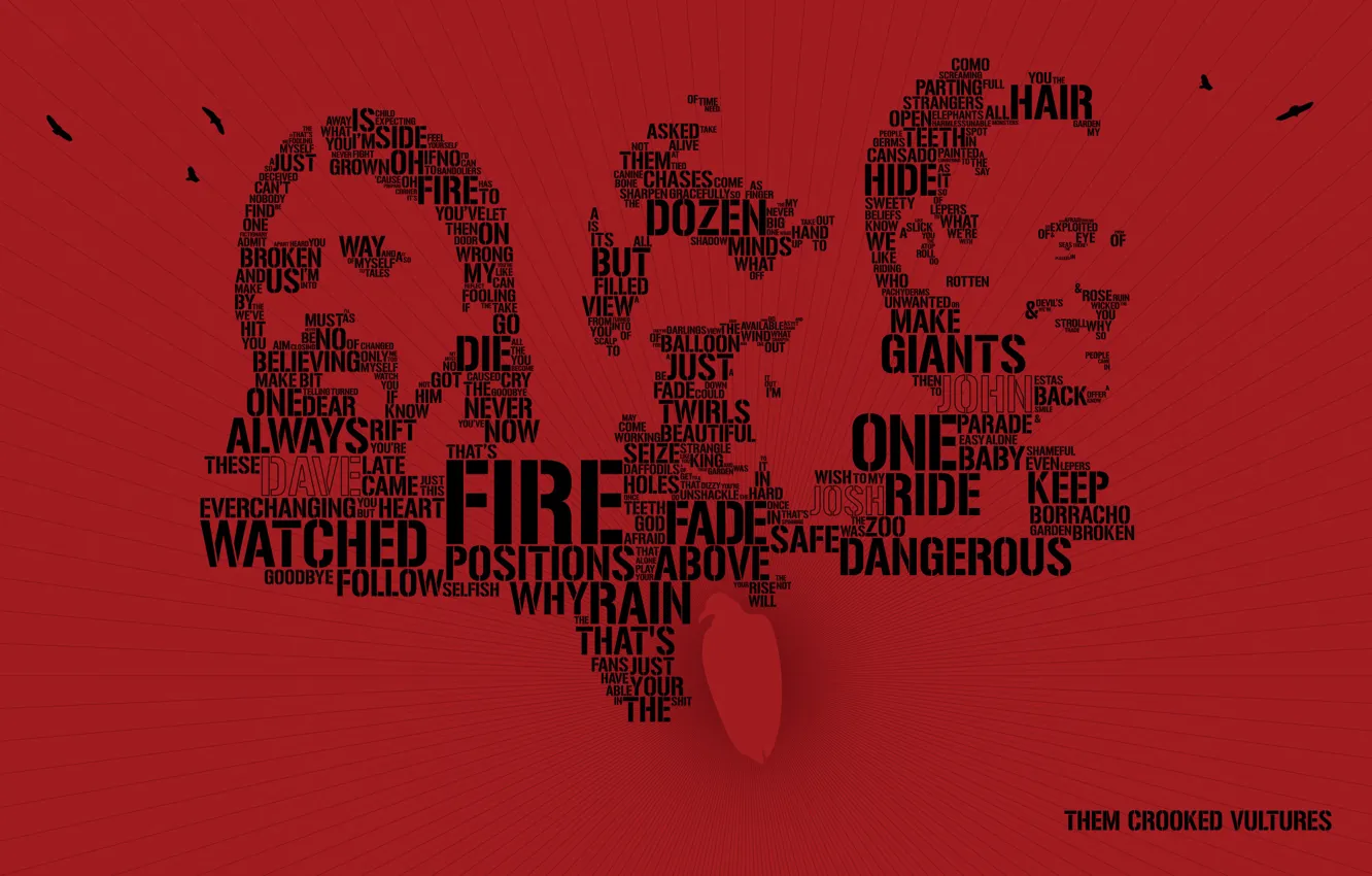 Photo wallpaper the inscription, minimalism, group, rock, words, band, them crooked vultures