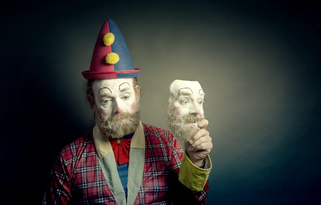 Photo wallpaper people, clown, mask
