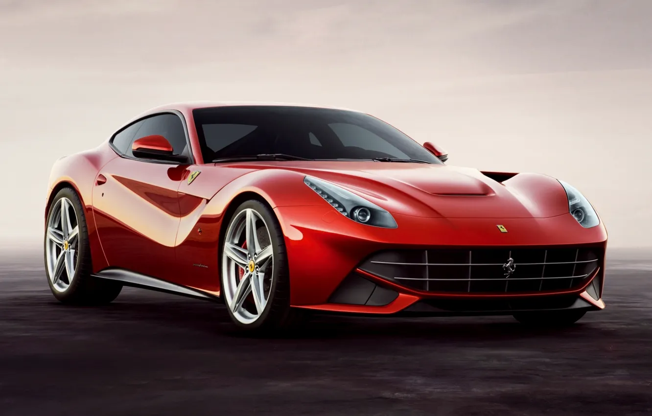 Photo wallpaper red, supercar, ferrari, Ferrari, the front, beautiful car, f12, berlinetta