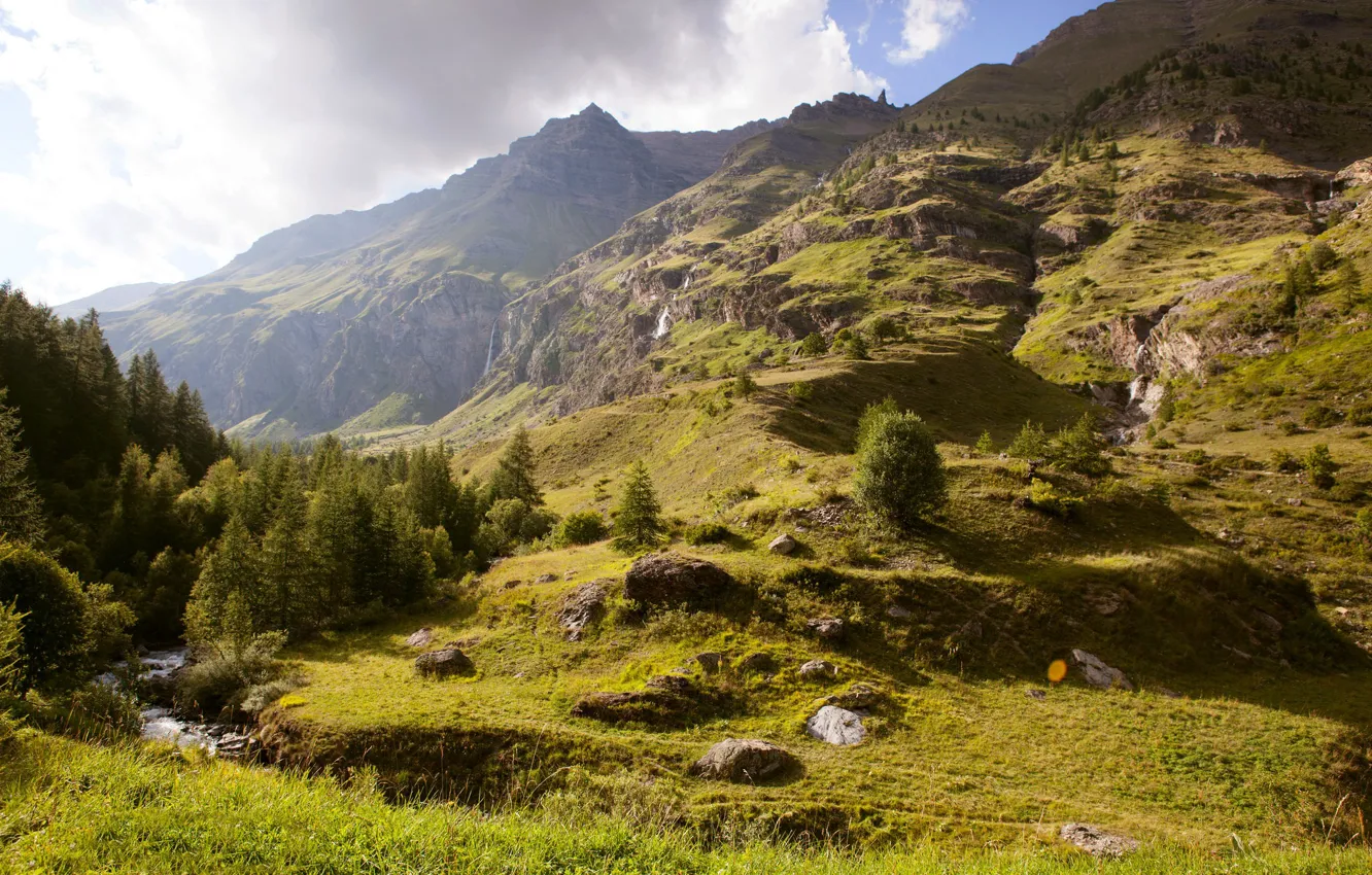 Photo wallpaper mountains, France, Alps, Dormillouse, Ecrins