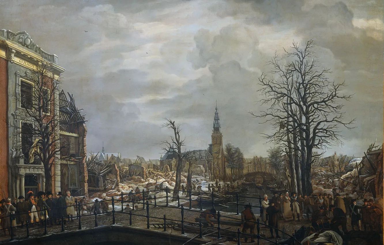 Photo wallpaper picture, the urban landscape, Karel, Lodewijk Hansen, Channel Rapenburg in Leiden
