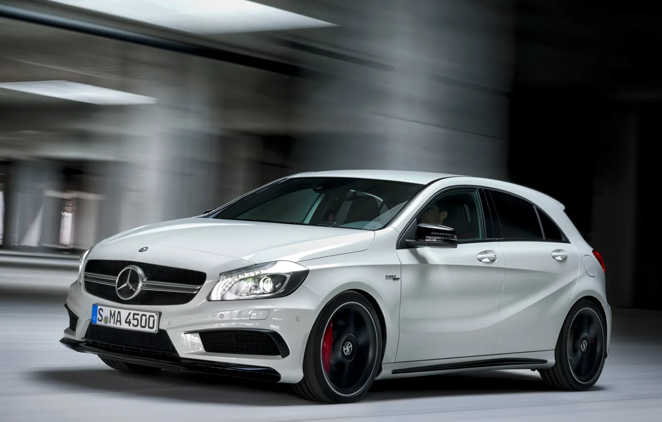 Photo wallpaper machine, auto, Mercedes, AMG, mercedes amg, mercedes-benz a-класс amg, hot hatchback