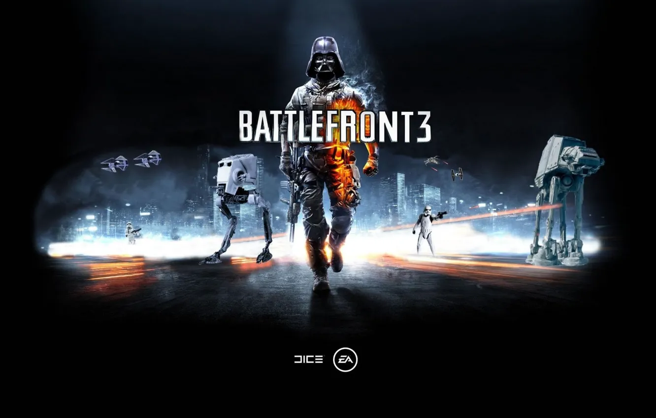 Photo wallpaper the game, Darth Vader, attack, Darth Vader, Battlefield 3, Electronic Arts, AT-AT, DICE