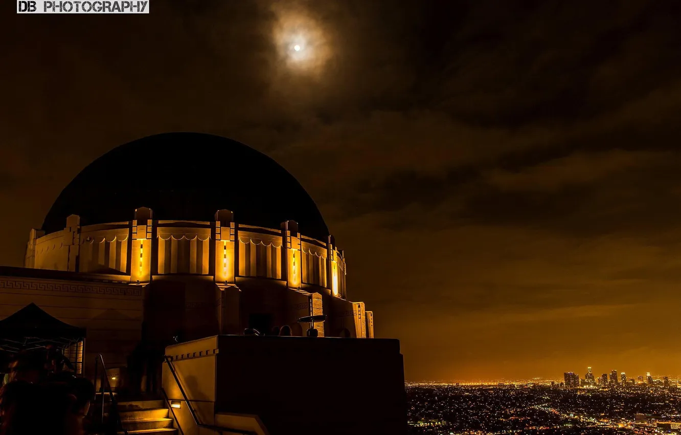 Photo wallpaper night, night, Observatory, Griffith Observatory