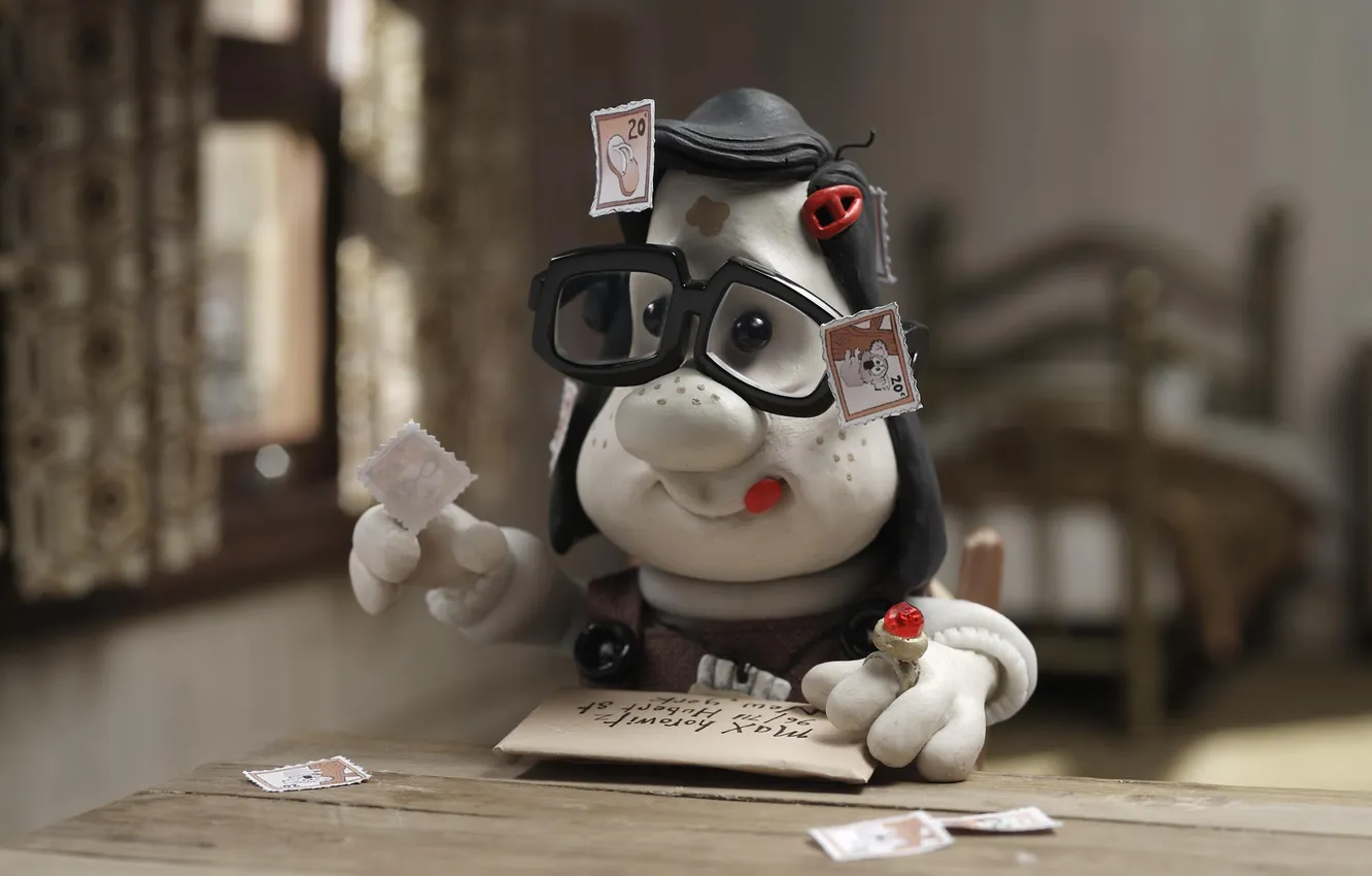 Photo wallpaper cartoon, girl, Mary and Max, brand, plasticine