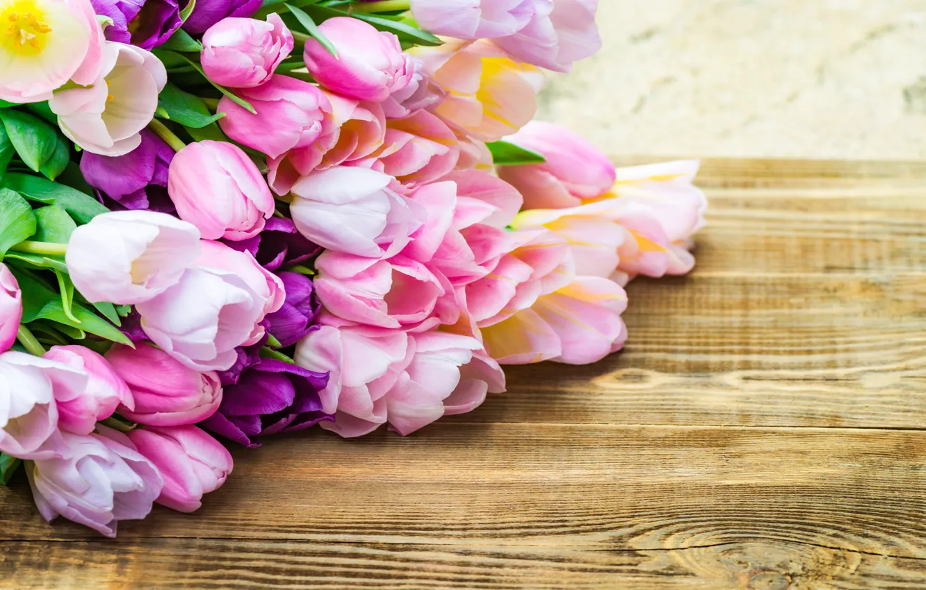 Photo wallpaper bouquet, tulips, color